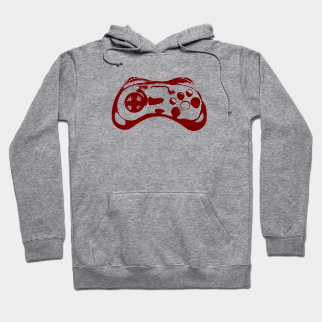 Red Vector Illustration of Video Game Controller Hoodie by Spindriftdesigns